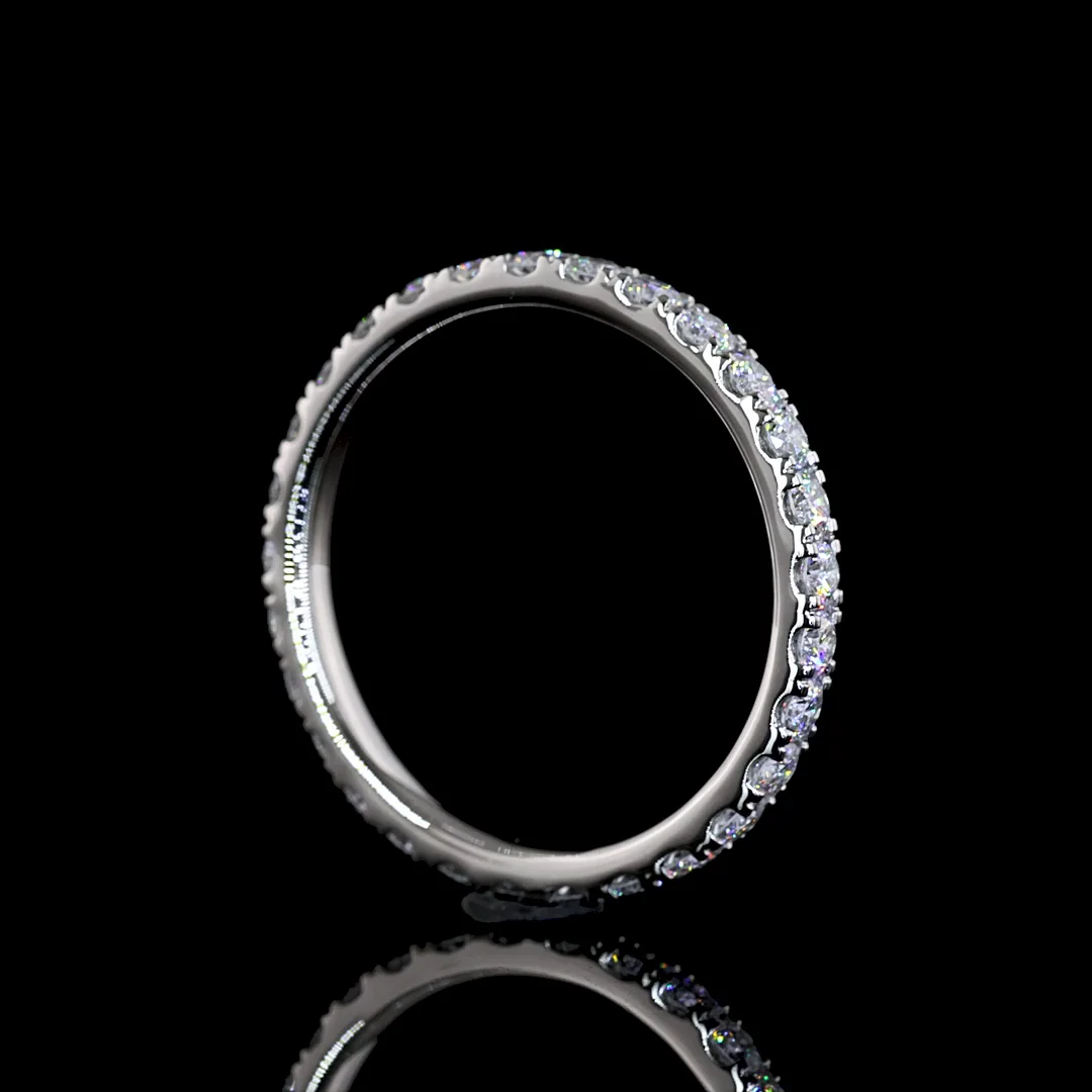 0.77 Cts Platinum Round Shape Eternity Band Eternity Band - Image 2