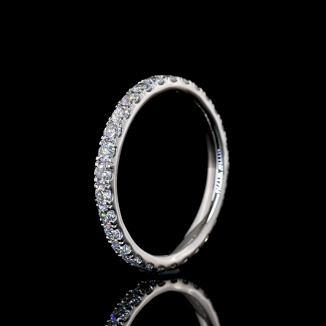 0.77 Cts Platinum Round Shape Eternity Band Eternity Band - Image 4