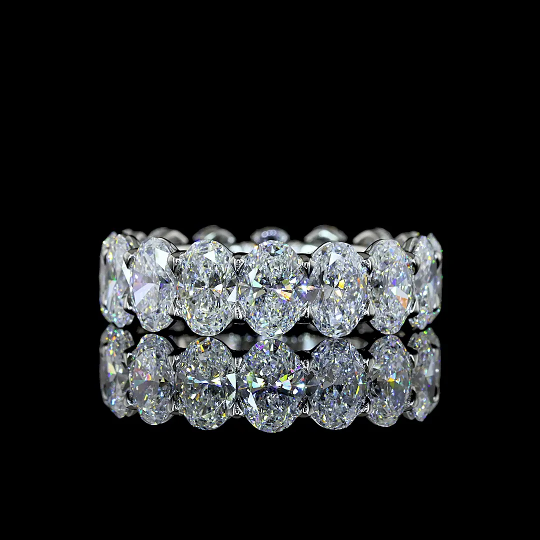 8.98 Cts Platinum Oval Shape Eternity Band Eternity Band - Video