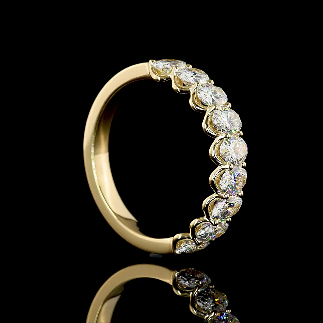2.14 Cts 14k Yellow Gold Oval Shape Half Eternity Eternity Band - Image 2