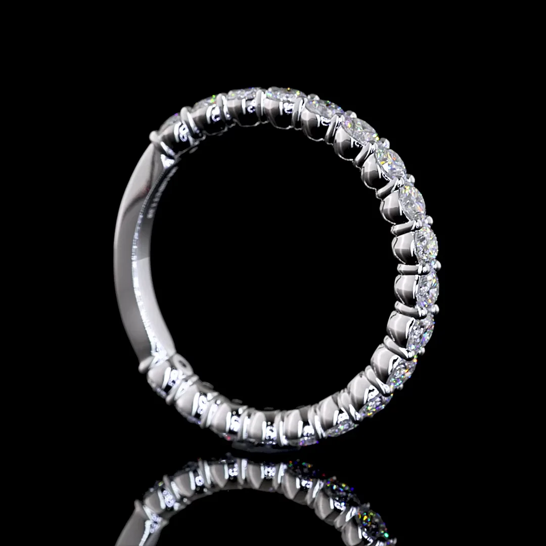 1.39 Cts 18k White Gold Round Shape 3/4 Band Eternity Band - Image 2