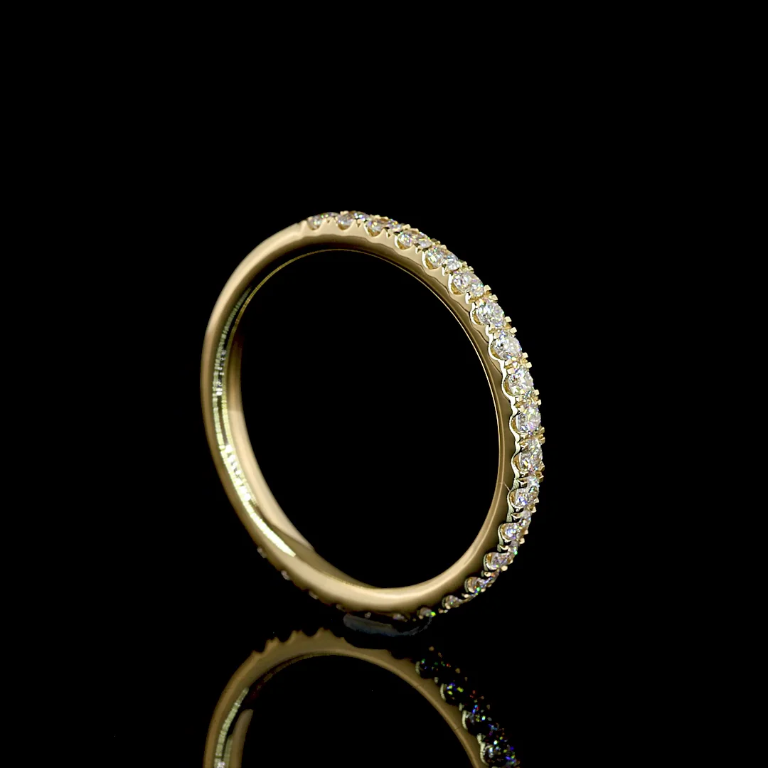 0.42 Cts 14k Yellow Gold Round Shape 3/4 Band Eternity Band - Image 2