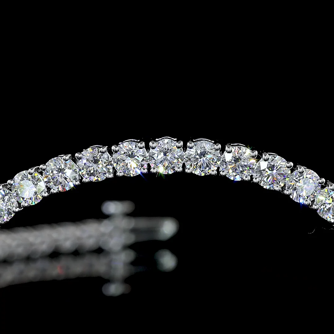 8.48 Cts 14k White Gold Round Shape Special Bracelet - Image 2