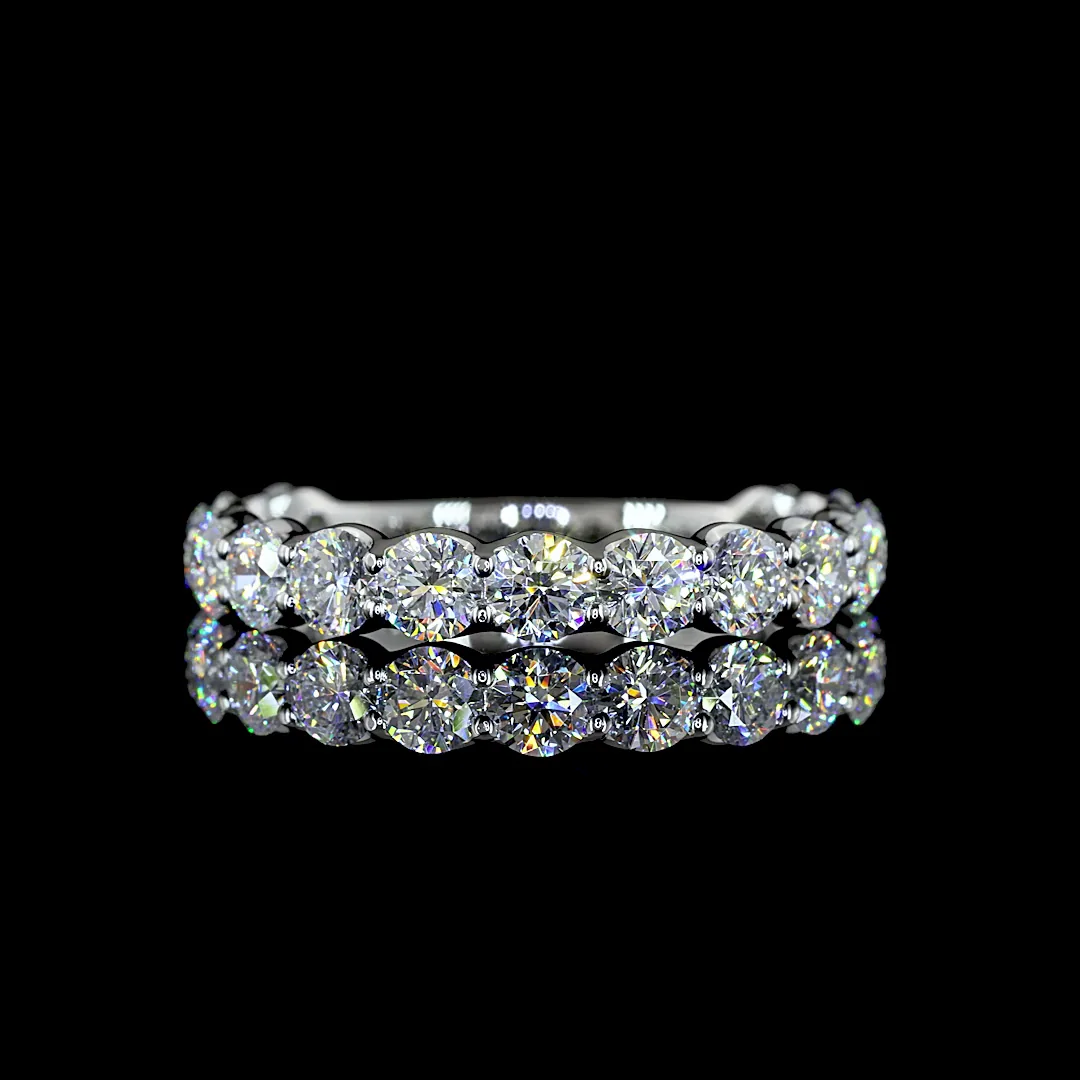 2 Cts Platinum Round Shape 3/4 Band Eternity Band - Video