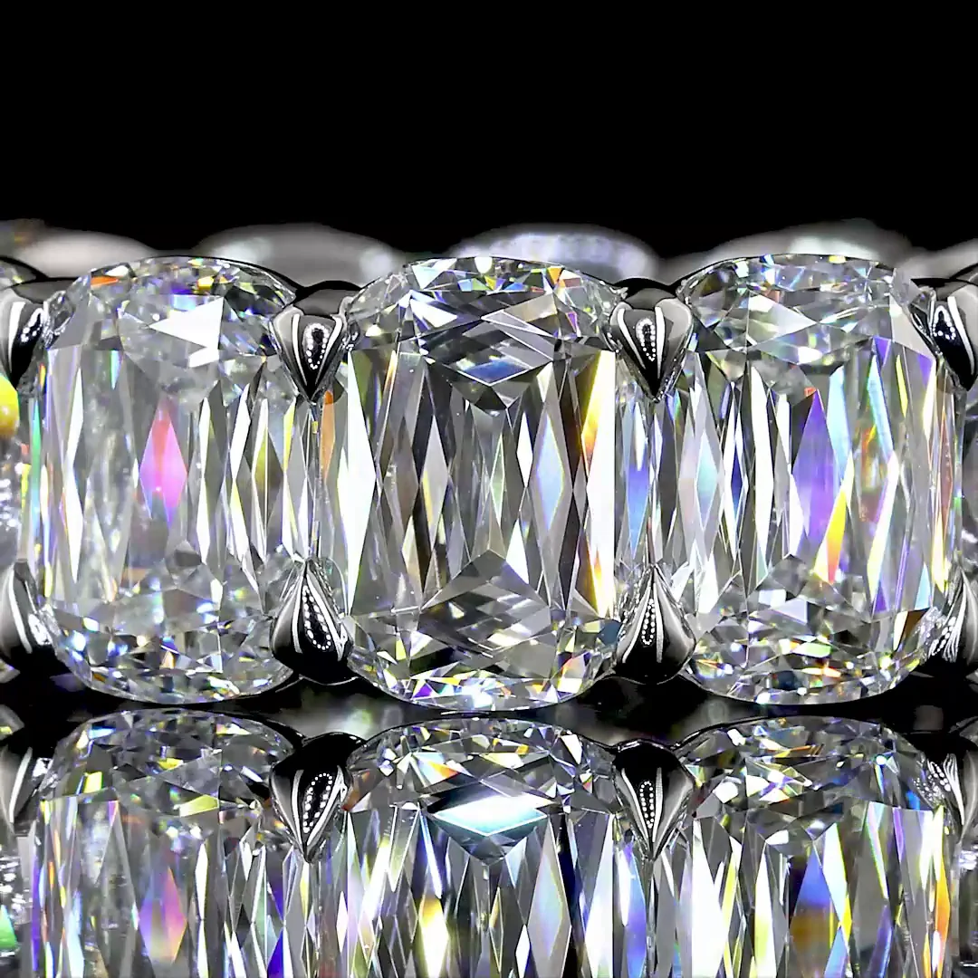 15.14 Cts Platinum Radiant Modified Shape Eternity Band Eternity Band - Image 3