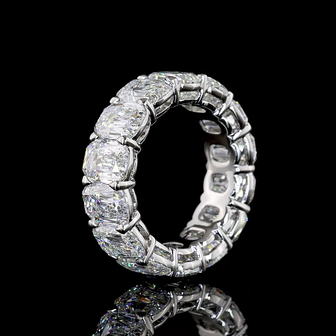 15.14 Cts Platinum Radiant Modified Shape Eternity Band Eternity Band - Image 4
