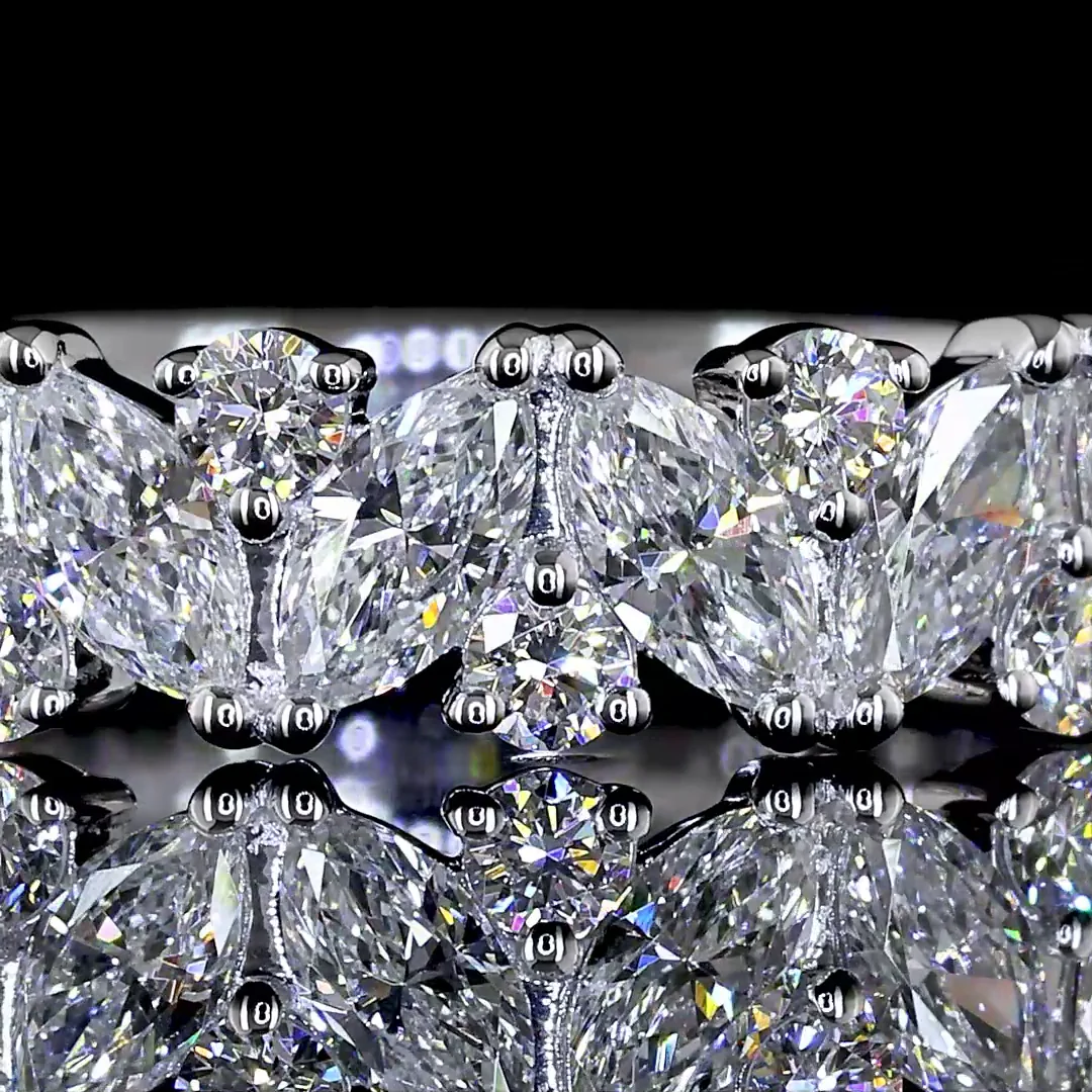 1.11 Cts 14k White Gold Mix Shape 3/4 Band Eternity Band - Image 3