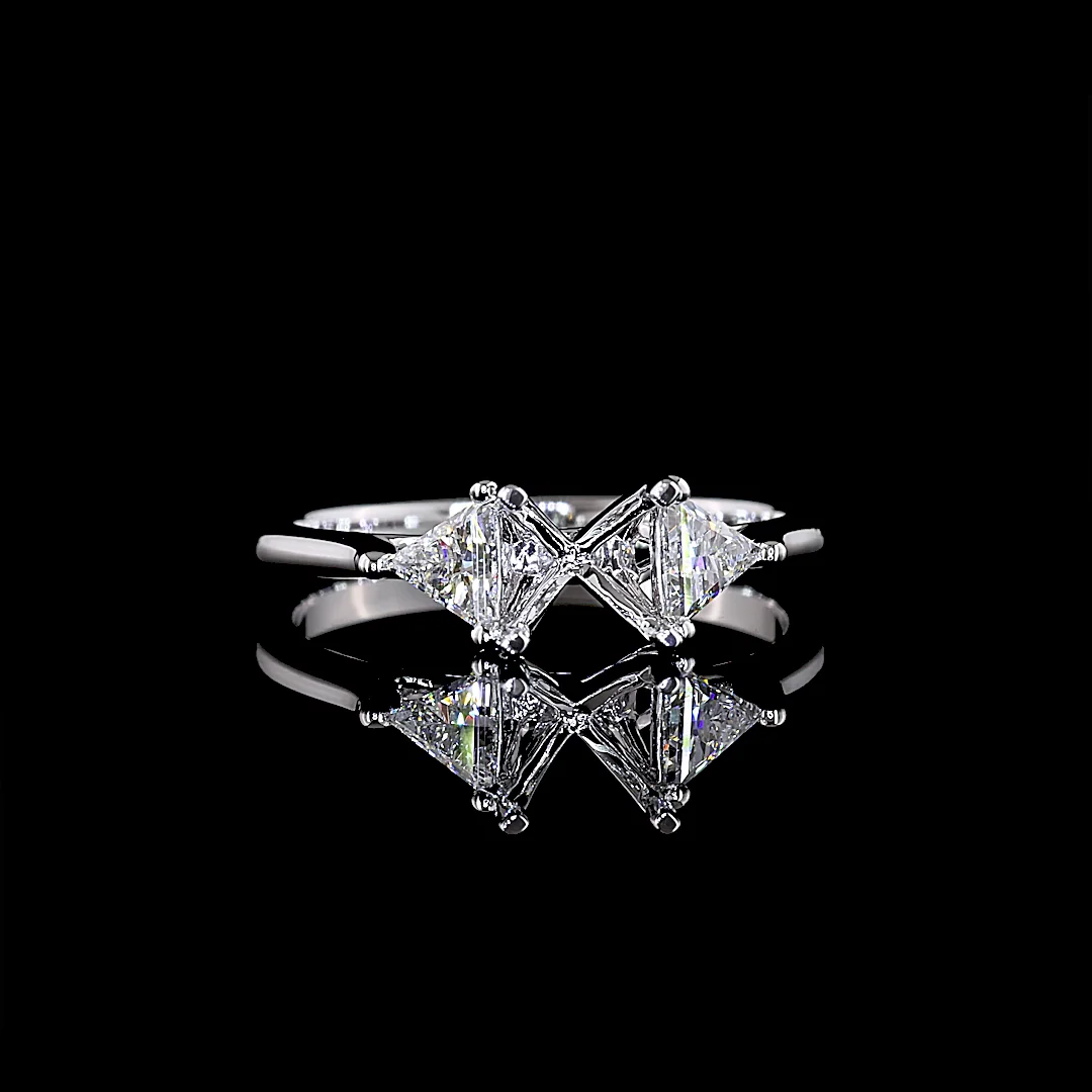 0.52 Cts 14k White Gold Shape Solitaire Ring - Video