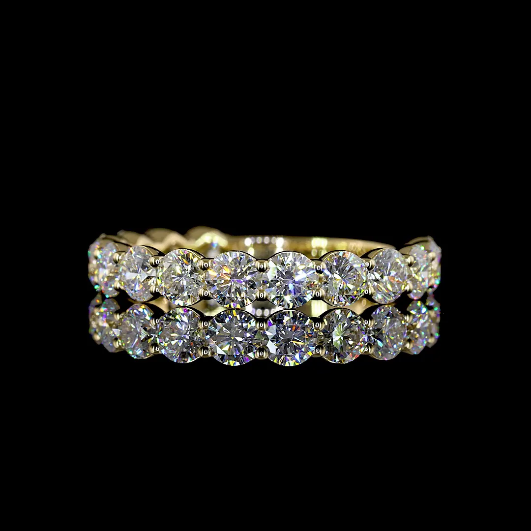 2.29 Cts 14k Yellow Gold Round Shape 3/4 Band Eternity Band - Video
