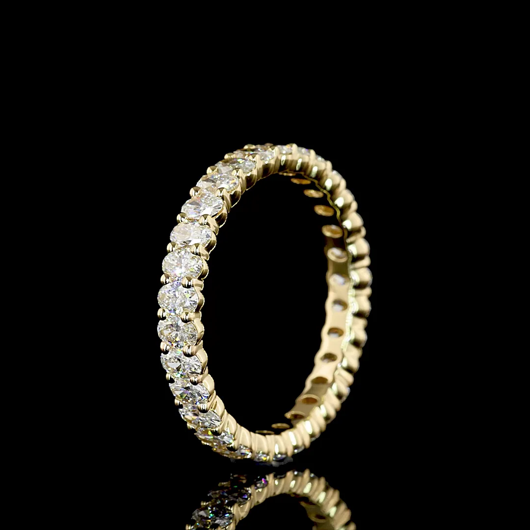 1.79 Cts 14k Yellow Gold Oval Shape Eternity Band Eternity Band - Image 4