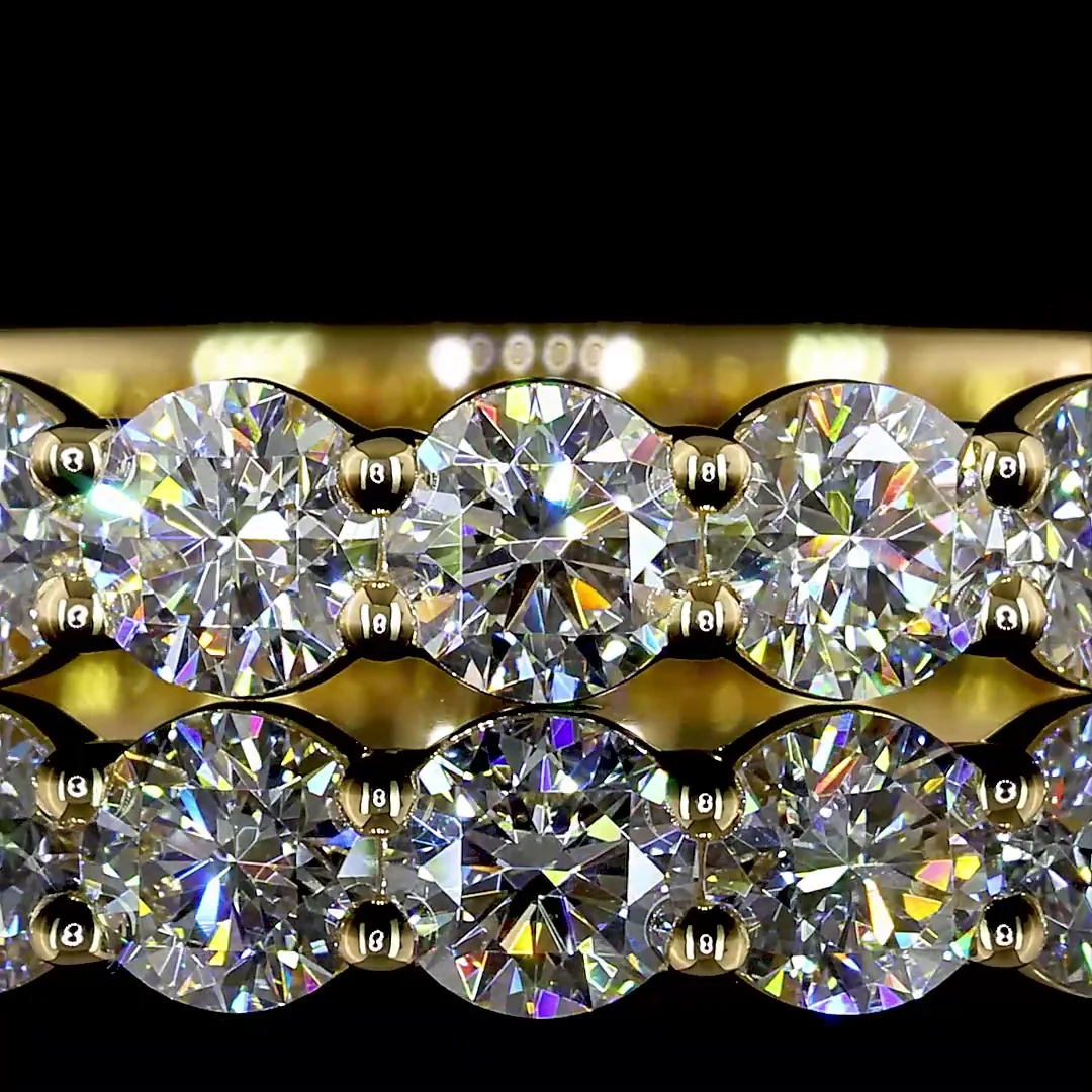 1.68 Cts 18k Yellow Gold Round Shape 3/4 Band Eternity Band - Image 3