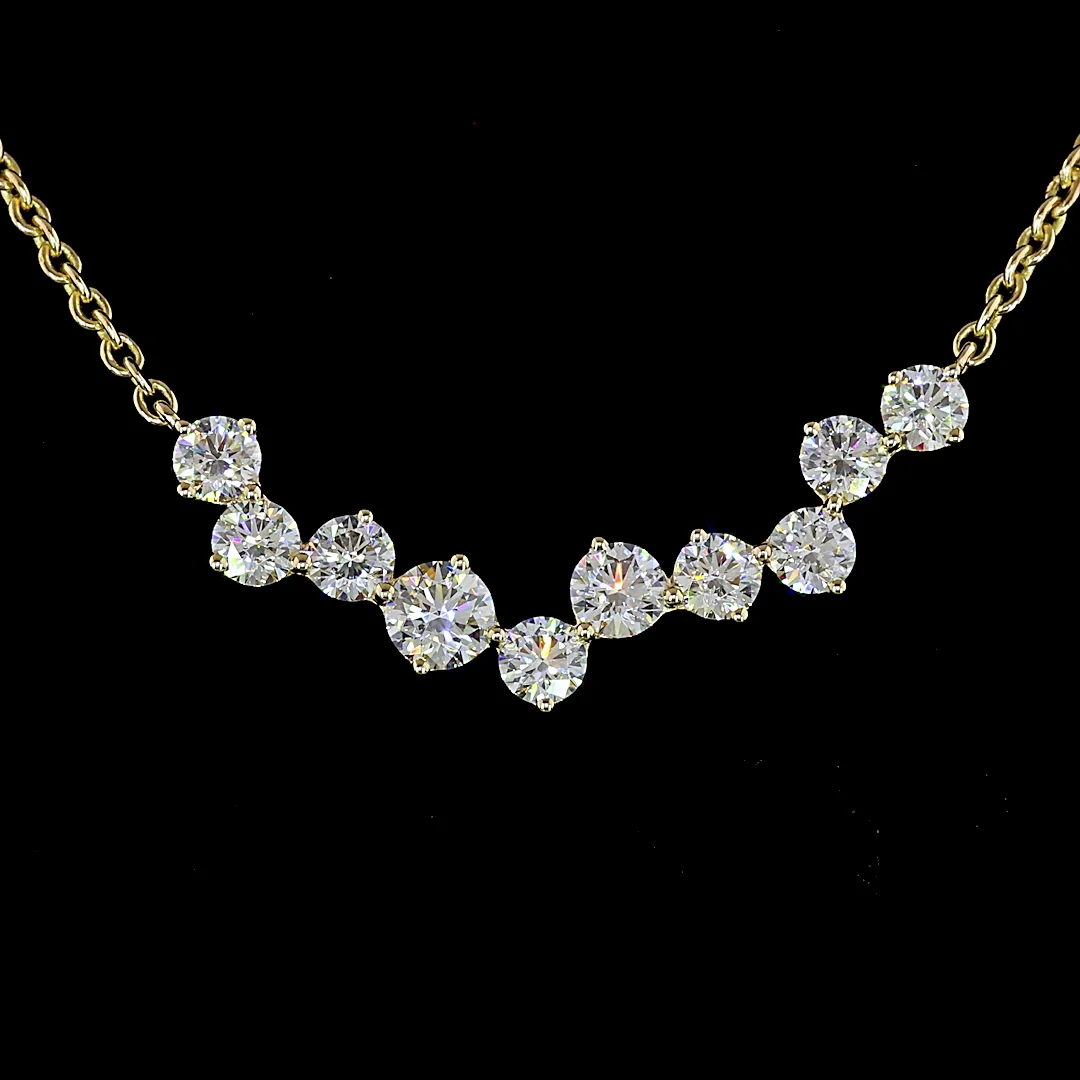 1.75 Cts 14k Yellow Gold Round Shape Pendant Necklace - Image 3
