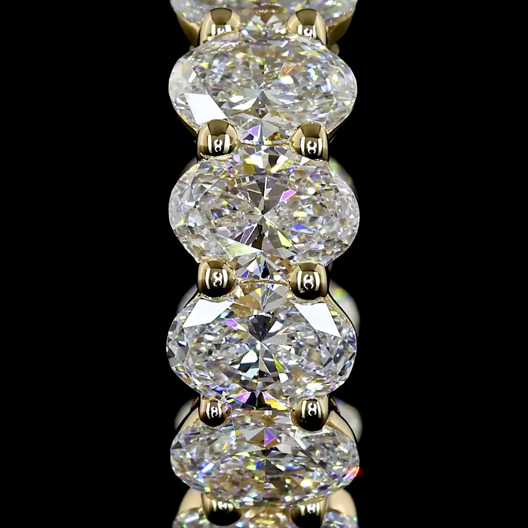 2.98 Cts 14k Yellow Gold Oval Shape Huggies Earring - Image 2