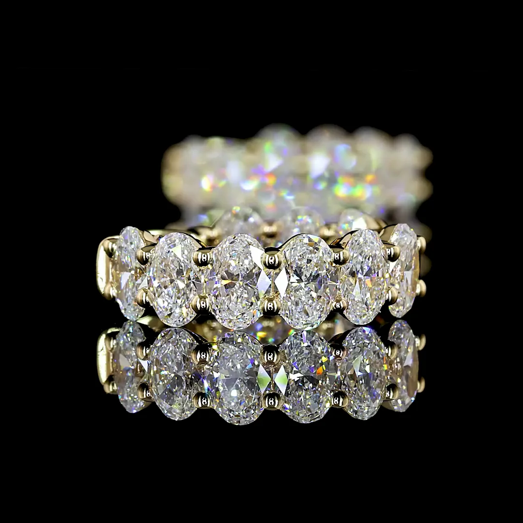 2.98 Cts 14k Yellow Gold Oval Shape Huggies Earring - Image 4