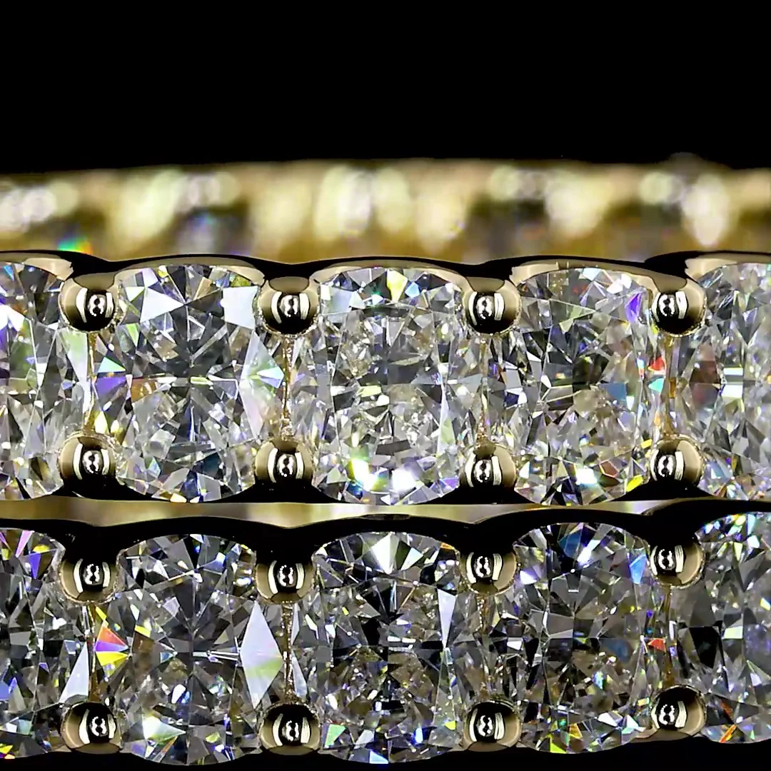 2.81 Cts 14k Yellow Gold Cushion Brilliant Shape Eternity Band Eternity Band - Image 3