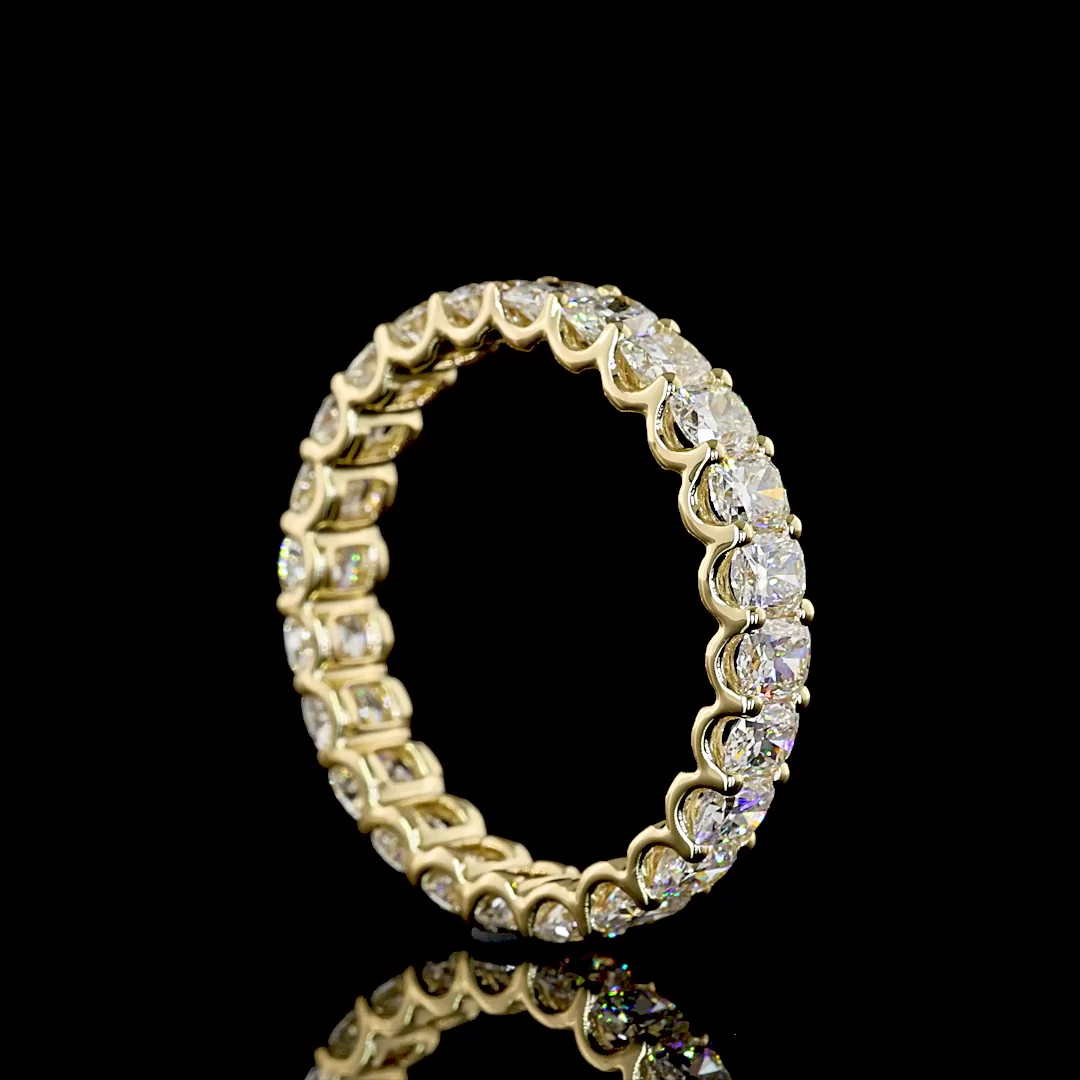 2.72 Cts 14k Yellow Gold Cushion Brilliant Shape Eternity Band Eternity Band - Image 2