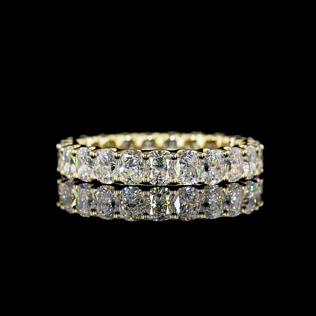 2.31 Cts 14k Yellow Gold Cushion Brilliant Shape Eternity Band Eternity Band - Video