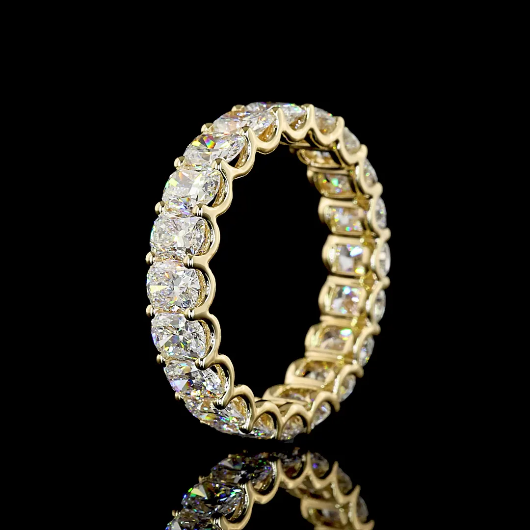 3.96 Cts 14k Yellow Gold Cushion Brilliant Shape Eternity Band Eternity Band - Image 4