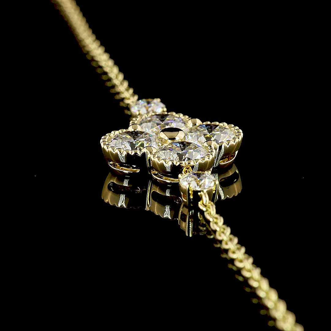 3.35 Cts 14k Yellow Gold Round Shape Special Bracelet - Image 3