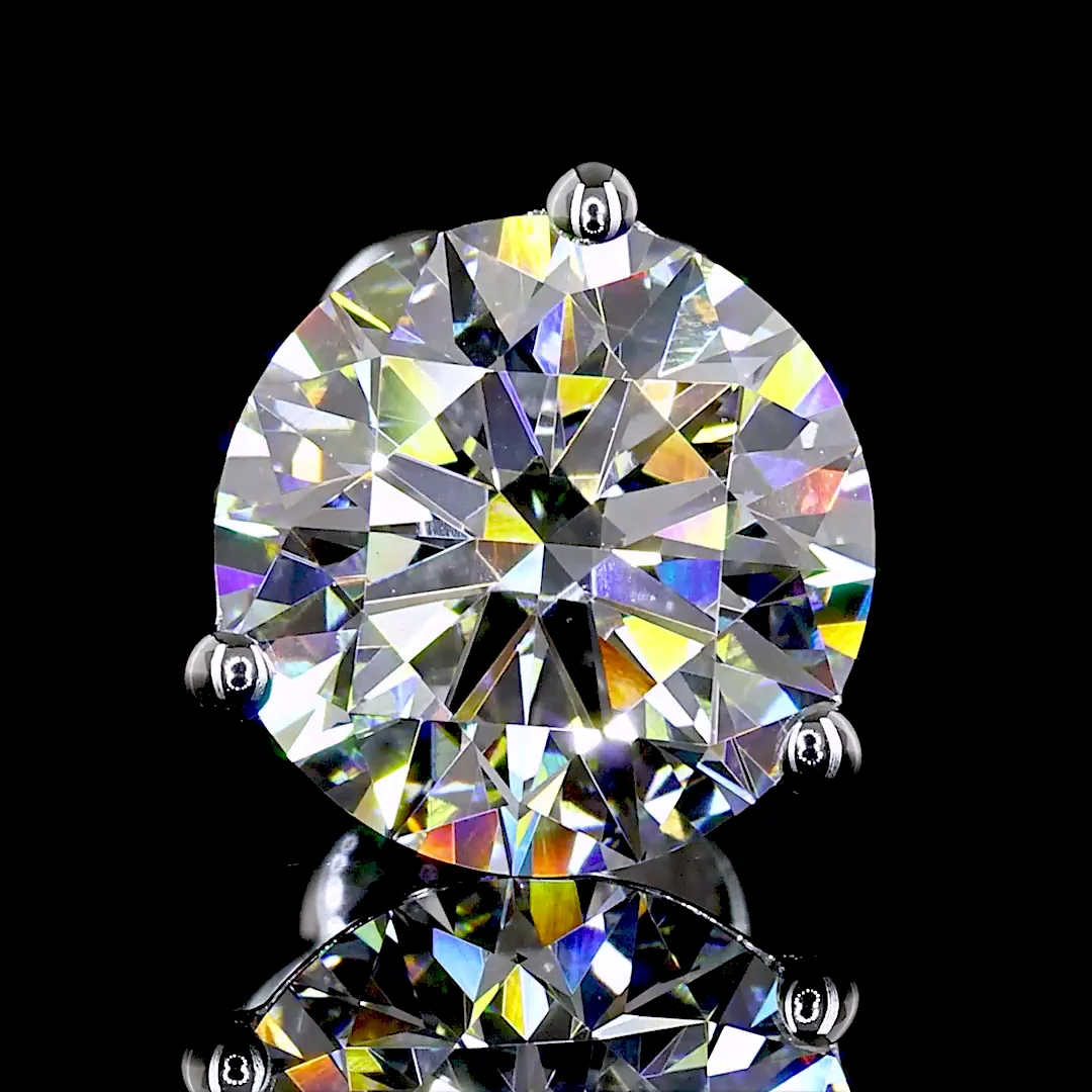 3.08 Cts 14k White Gold Round Shape Martini Earring - Image 2