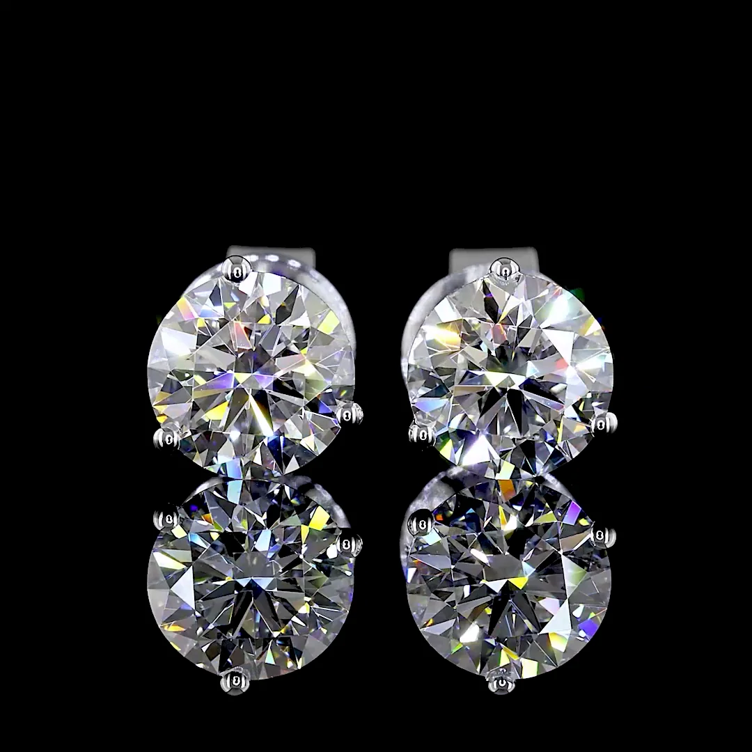 1.49 Cts 14k White Gold Round Shape Martini Earring - Image 3