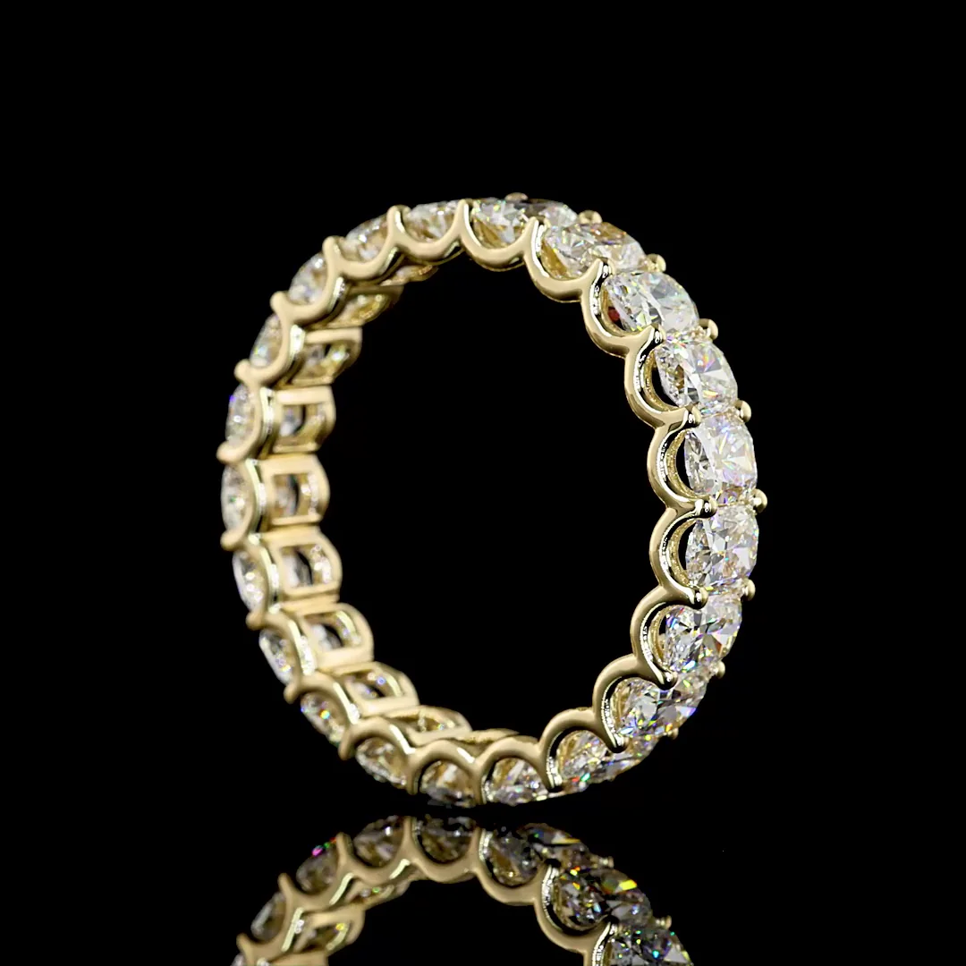 4.56 Cts 14k Yellow Gold Cushion Brilliant Shape Eternity Band Eternity Band - Image 2