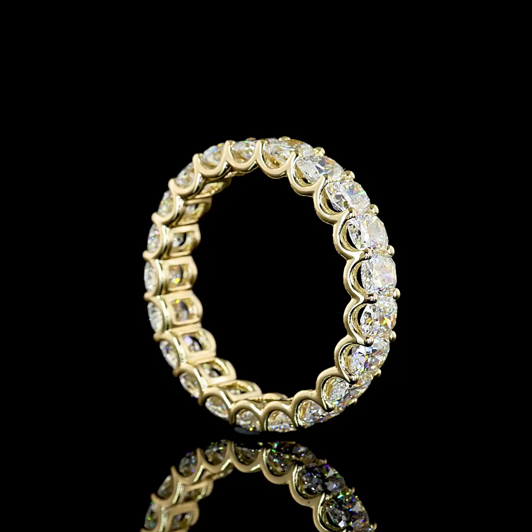 4.32 Cts 14k Yellow Gold Cushion Brilliant Shape Eternity Band Eternity Band - Image 2