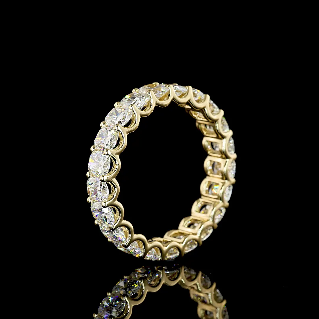 4.32 Cts 14k Yellow Gold Cushion Brilliant Shape Eternity Band Eternity Band - Image 4