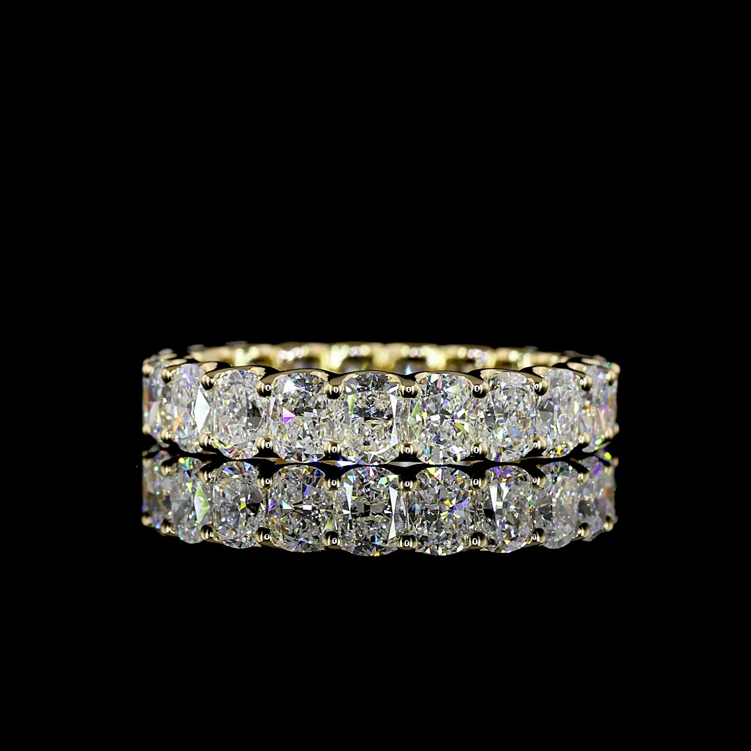 4.32 Cts 14k Yellow Gold Cushion Brilliant Shape Eternity Band Eternity Band - Video