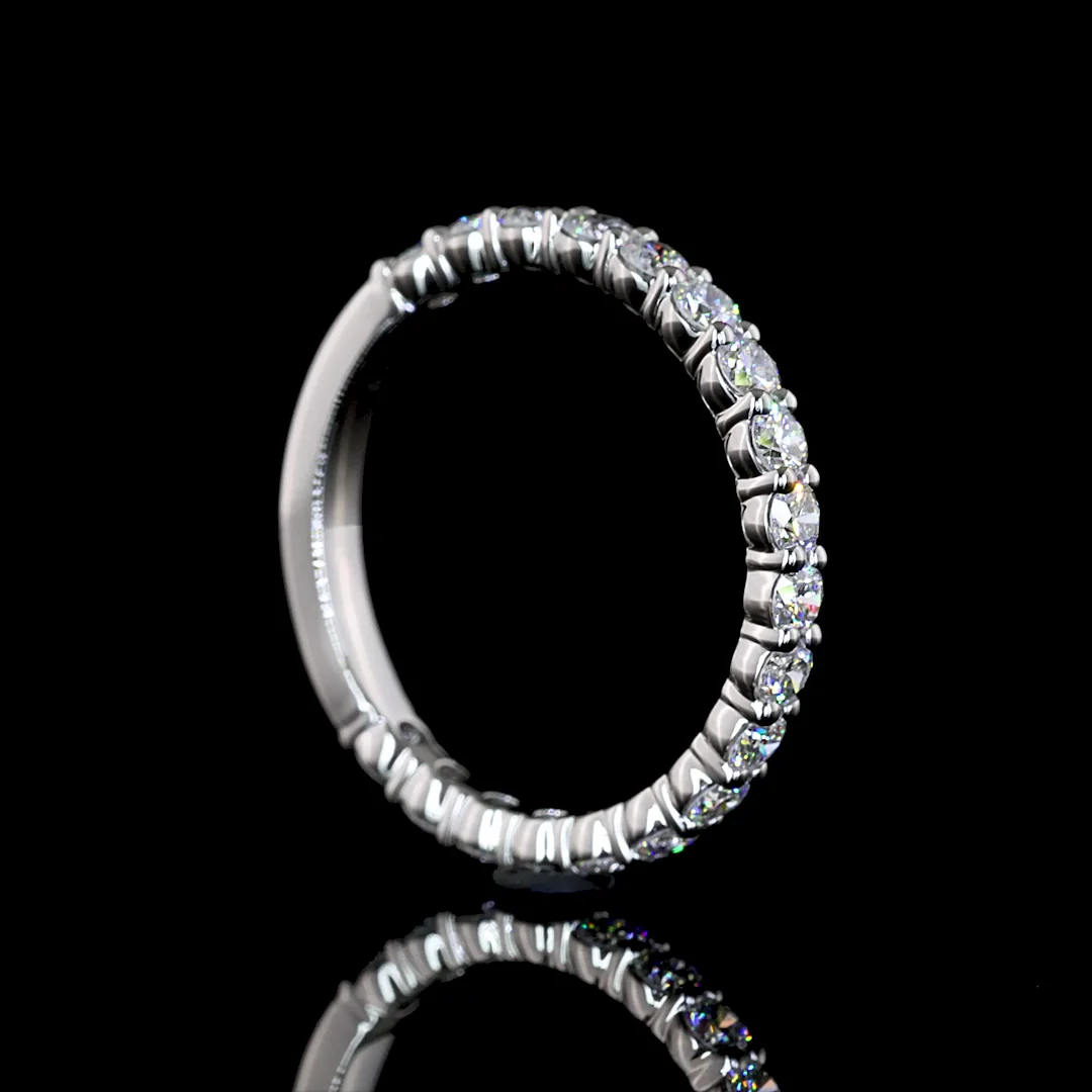 0.75 Cts Platinum Round Shape Eternity Band Eternity Band - Image 2