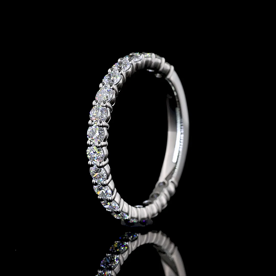 0.75 Cts Platinum Round Shape Eternity Band Eternity Band - Image 4