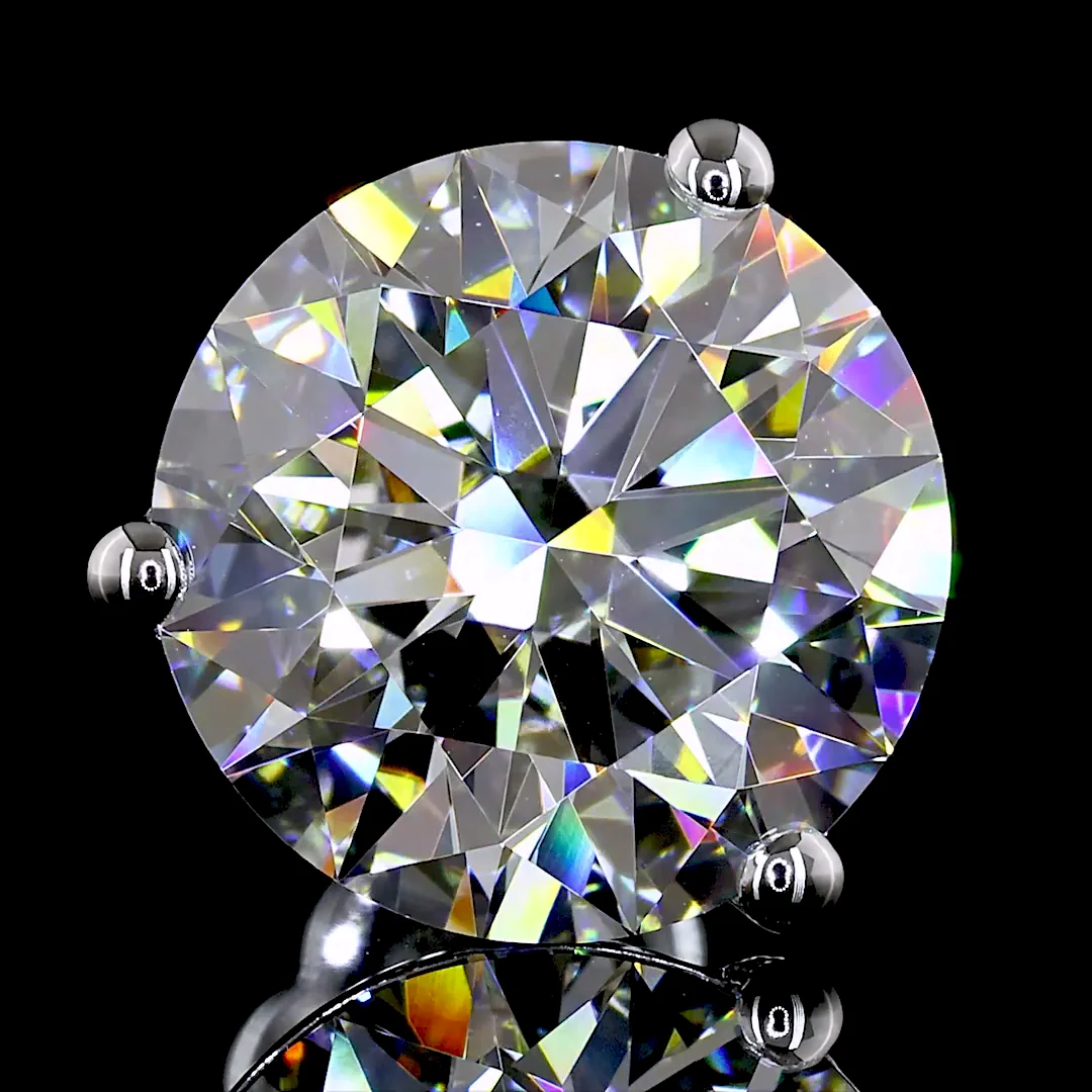 7.03 Cts 14k White Gold Round Shape Martini Earring - Image 2