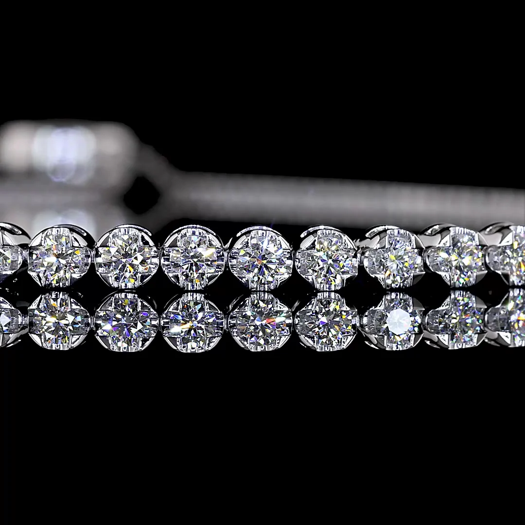 0.9 Cts 14k White Gold Round Shape Tennis Bracelet - Image 3