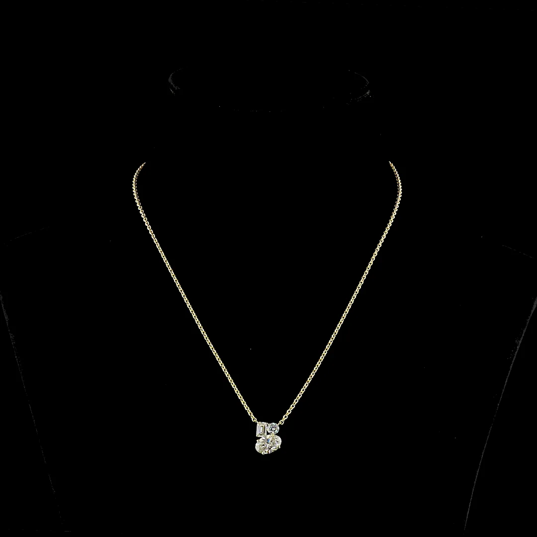 2.24 Cts 14k Yellow Gold Mix Shape Pendant Pendant - Video