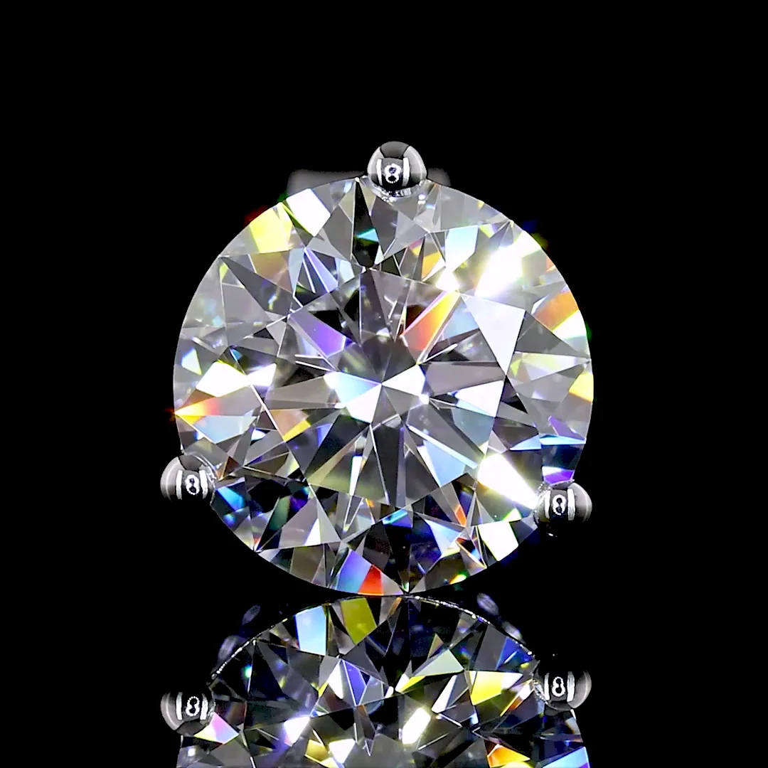 2.07 Cts 14k White Gold Round Shape Martini Earring - Image 2