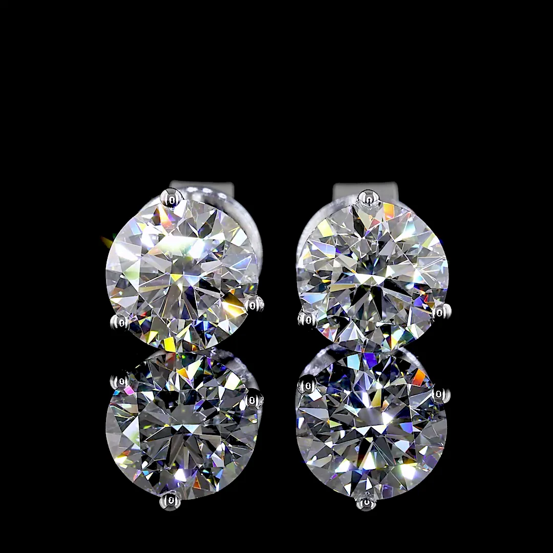 1.6 Cts 14k White Gold Round Shape Martini Earring - Image 3