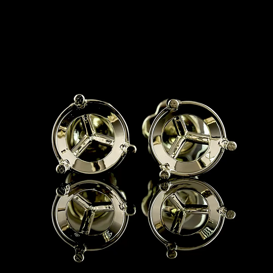 3.07 Cts 14k White Gold Round Shape Martini Earring - Video