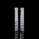 8.72 Cts 14k White Gold Mix Shape Hoops Earring - Video