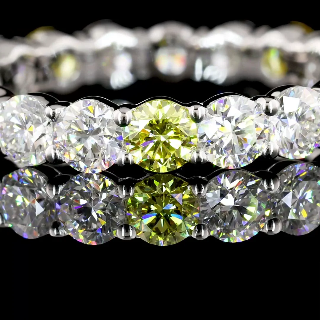 2.2 Cts 14k White Gold Round Shape Eternity Band Eternity Band - Image 2