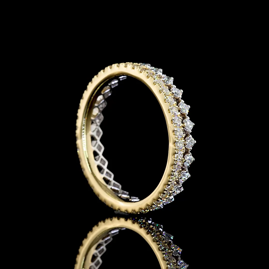 0.94 Cts 14k Two Tone Round Shape Eternity Band Eternity Band - Image 2