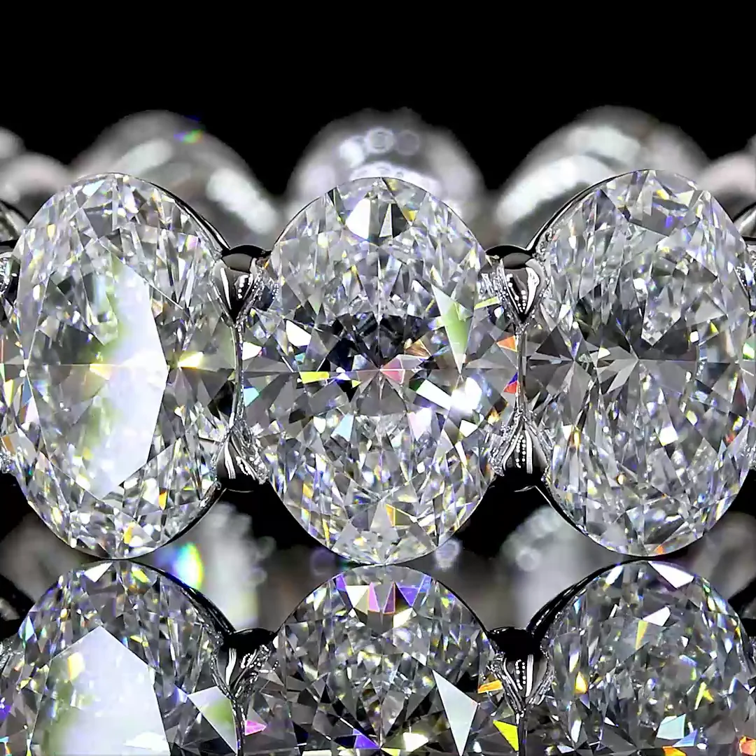 10.13 Cts Platinum Oval Shape Eternity Band Eternity Band - Image 3