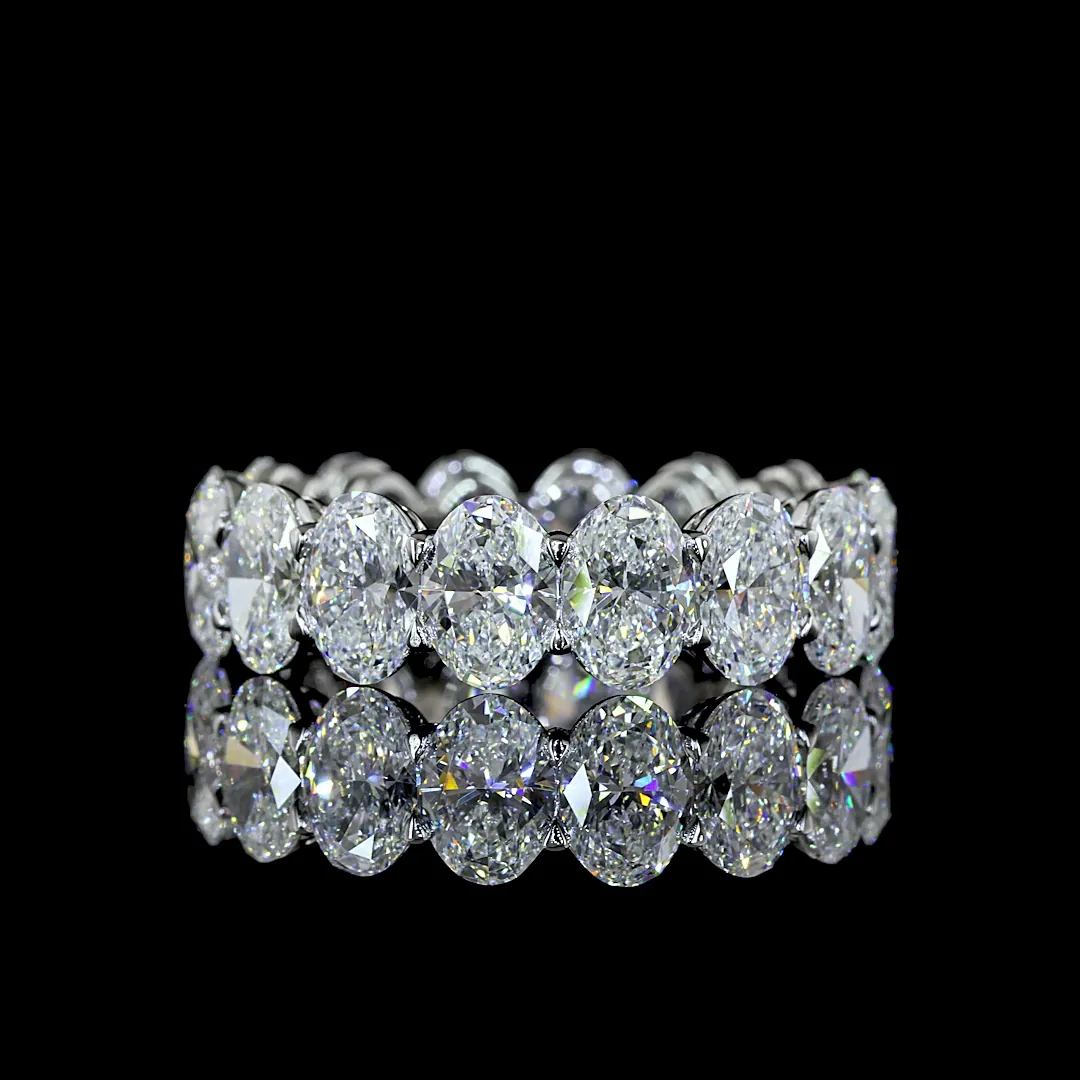 10.13 Cts Platinum Oval Shape Eternity Band Eternity Band - Video
