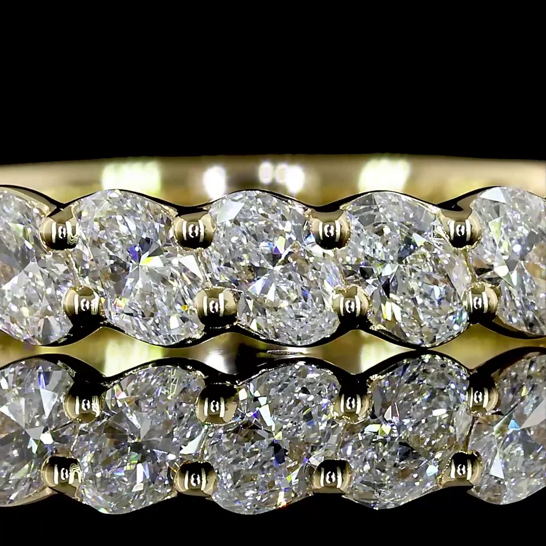 1.14 Cts 14k Yellow Gold Oval Shape 3/4 Band Eternity Band - Image 3