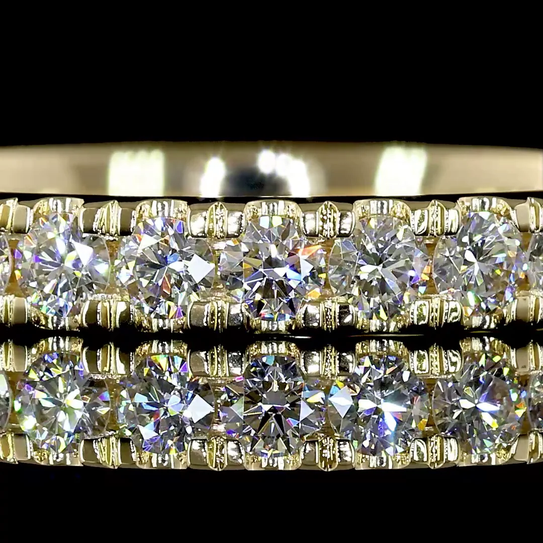 0.88 Cts 14k Yellow Gold Round Shape Eternity Band Eternity Band - Image 3