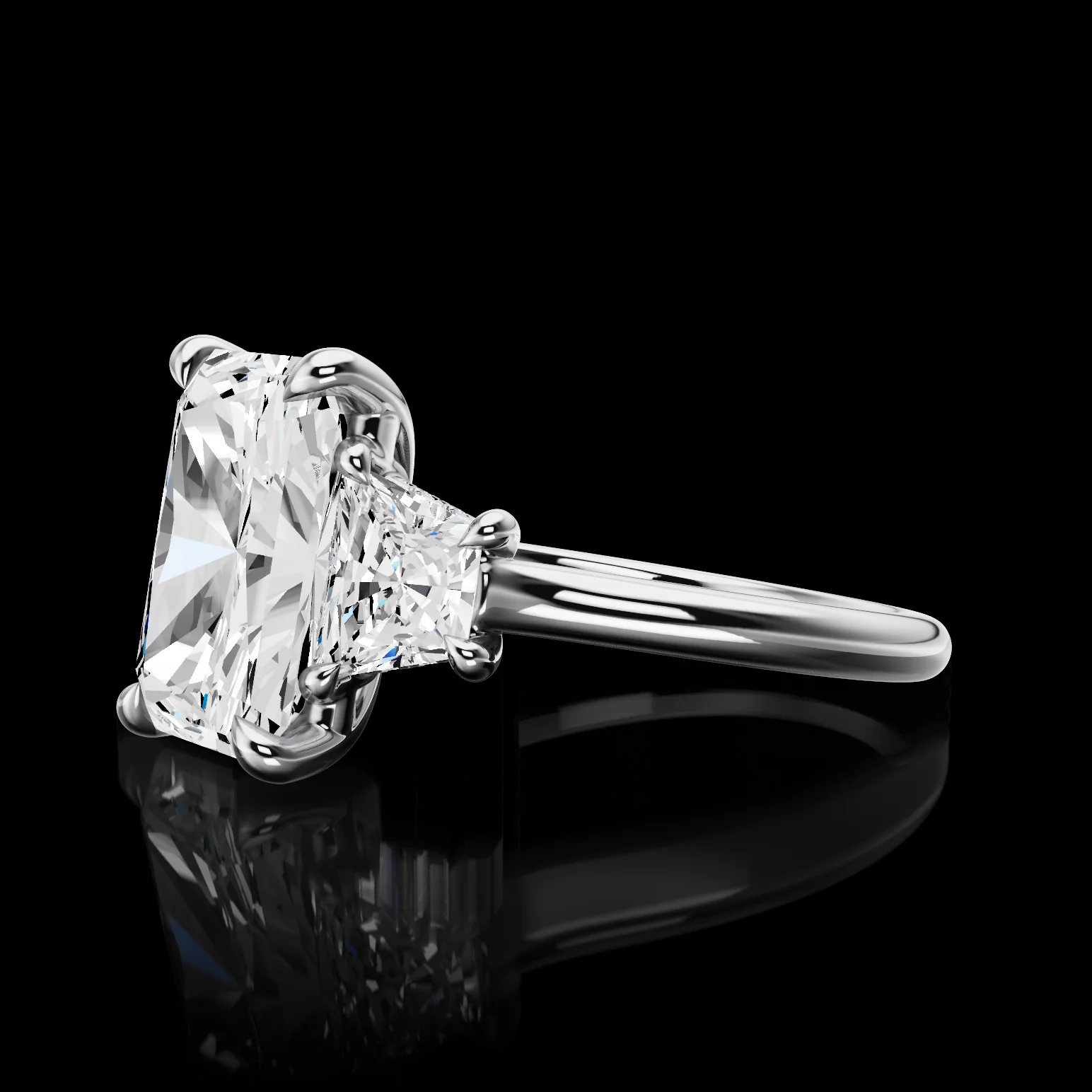 0.09 Cts Platinum Shape Split Shank Ring - Image 2