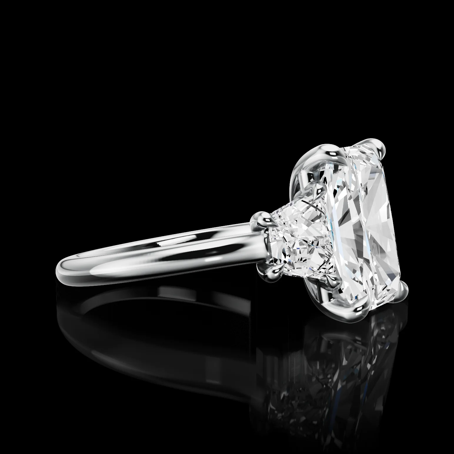 0.09 Cts Platinum Shape Split Shank Ring - Image 3