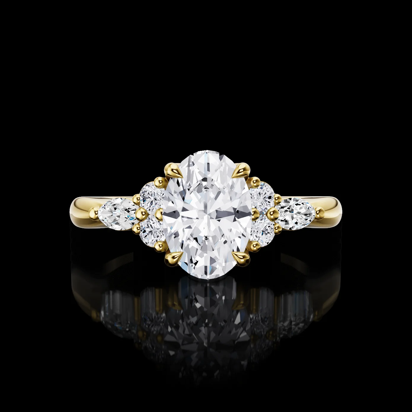 0.26 Cts 18k Yellow Gold Marquise Shape Split Shank Ring - Video