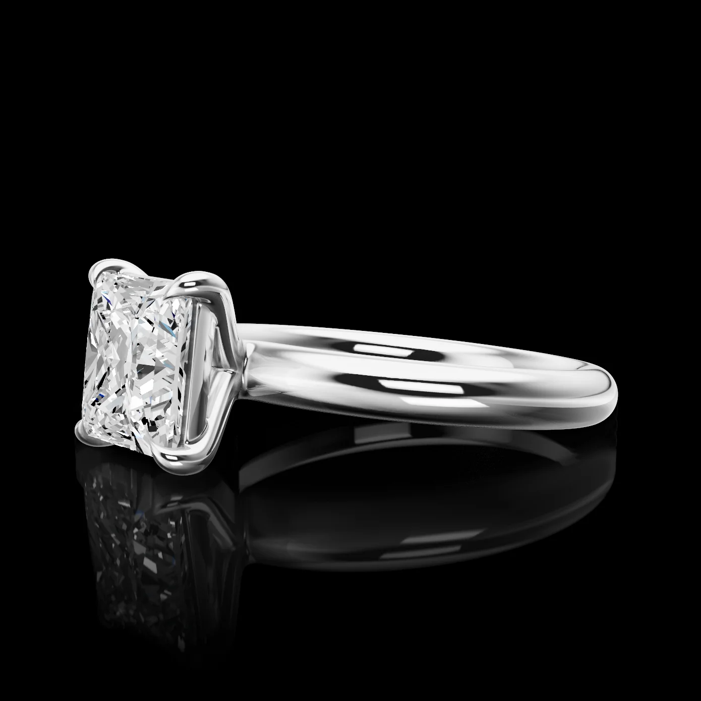 0 Cts 14k White Gold Shape Solitaire Ring - Image 2