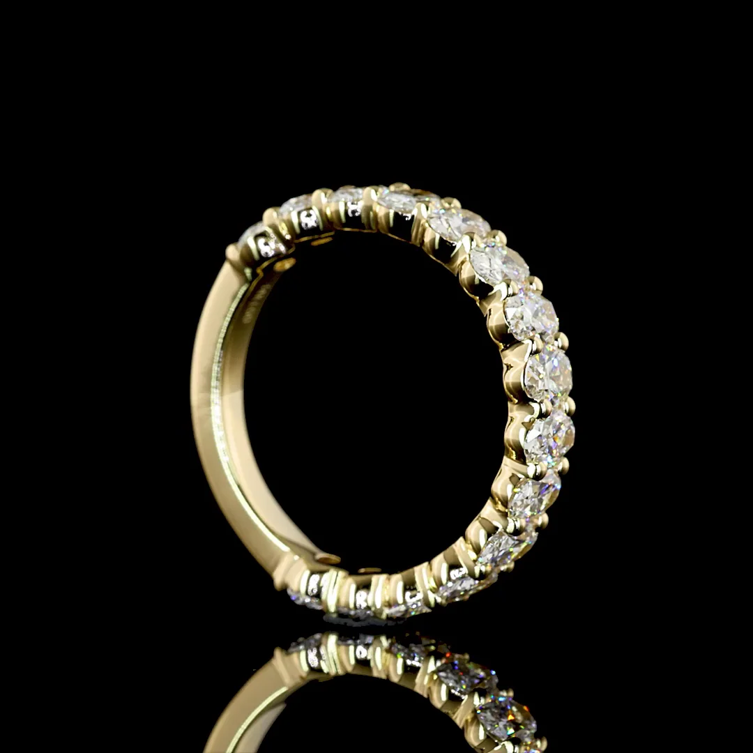 1.61 Cts 14k Yellow Gold Oval Shape 3/4 Band Eternity Band - Image 2