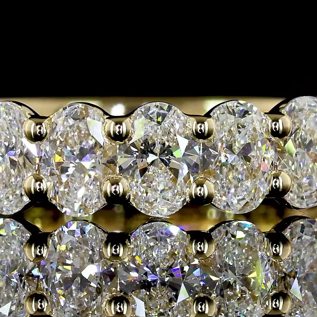 1.61 Cts 14k Yellow Gold Oval Shape 3/4 Band Eternity Band - Image 3